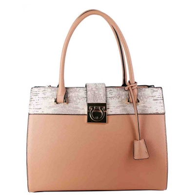 Stylish Vegan Leather Fashion Handbag T1688 39133 Tan